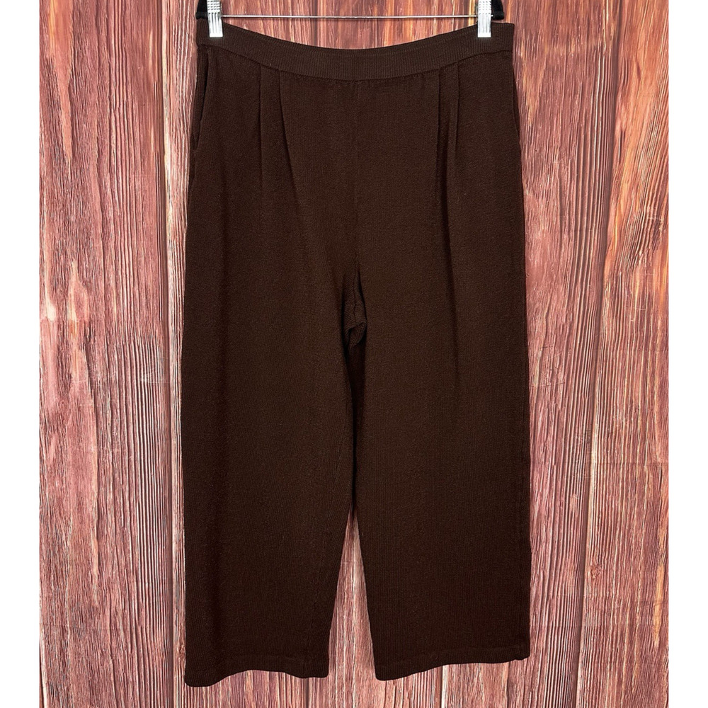 Women’s Brown Knit Wide-Leg Pants